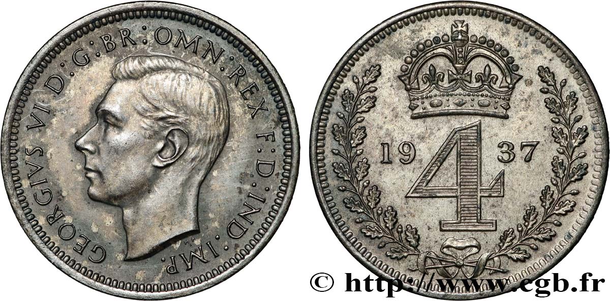 GRANDE-BRETAGNE - GEORGES VI 4 Pence  1937  SPL 