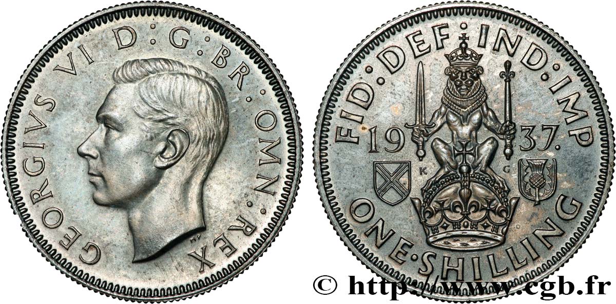 ROYAUME-UNI 1 Shilling Georges VI “Scotland reverse” 1937  SPL 