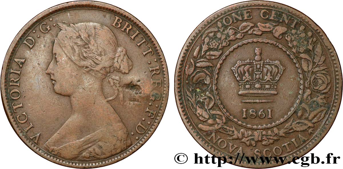 CANADA - NOUVELLE ÉCOSSE 1 Cent Victoria 1861  TB+ 