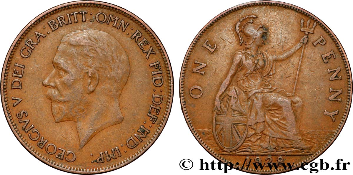 VEREINIGTEN KÖNIGREICH 1 Penny Georges V 1928  fSS 