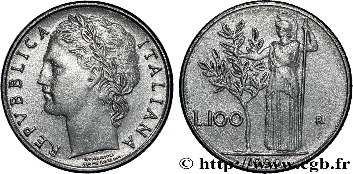 ITALY 100 Lire 1990 Rome MS 