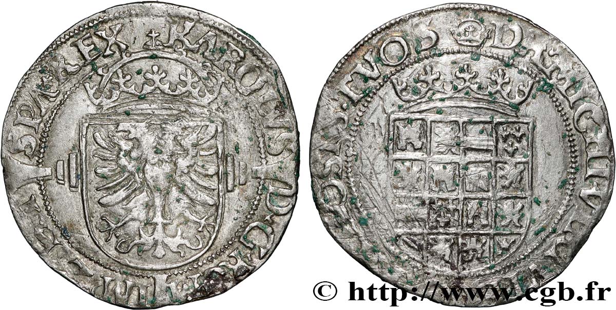 SPANISH NETHERLANDS - DUCHY OF BRABANT - CHARLES V Couronne d'or au soleil  1544 Anvers fwo_376607 World coins