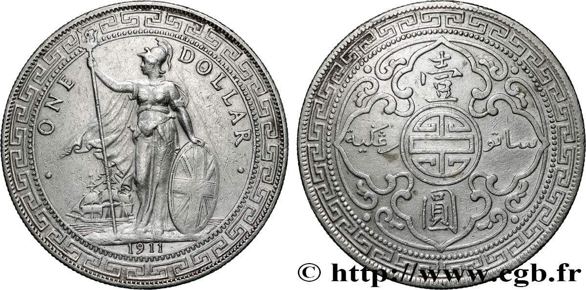 GROßBRITANNIEN - VICTORIA Trade dollar 1911 Bombay fVZ 