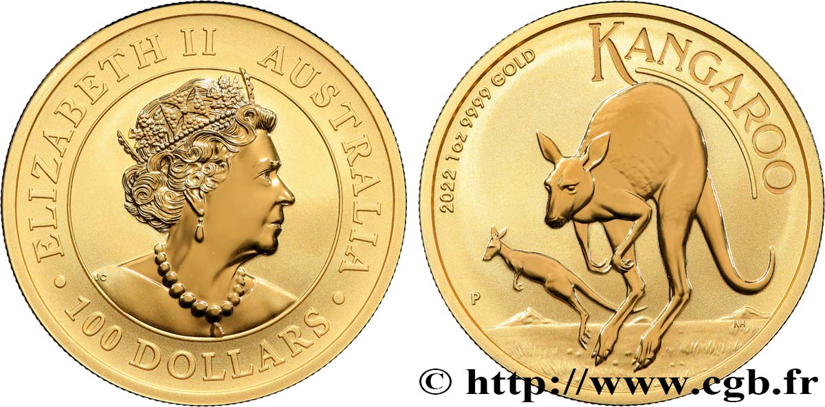OR, PALLADIUM ET PLATINE INVESTISSEMENT 1 Oz - 100 Dollars Kangourou 2022 Perth FDC 