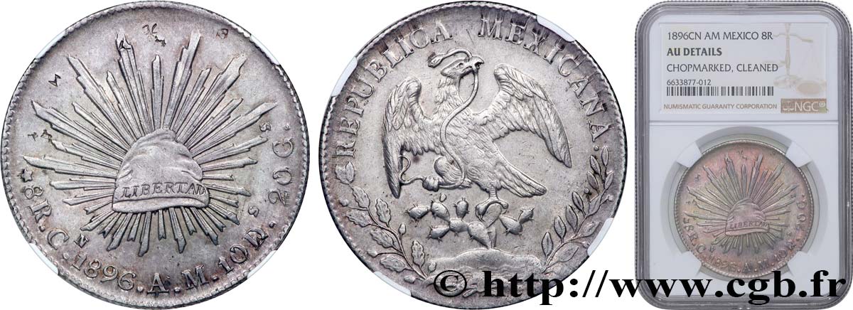 MEXIKO 8 Reales 1896 Culiacan VZ NGC