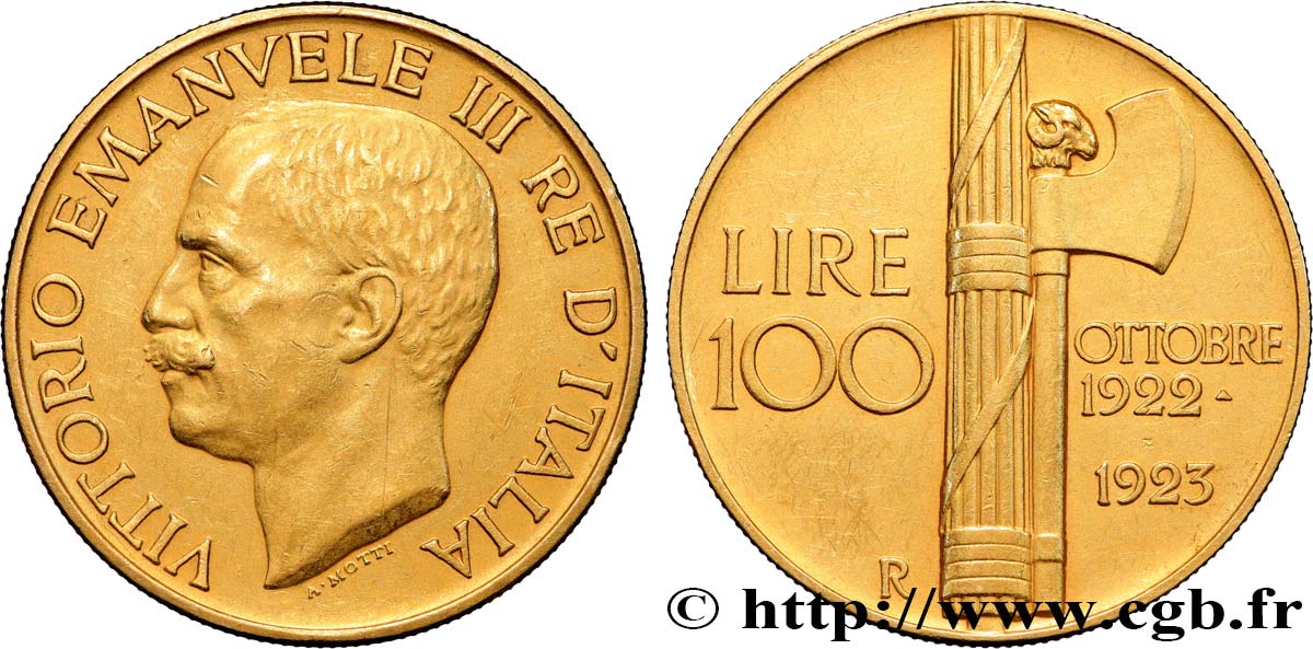 ITALIEN - ITALIEN KÖNIGREICH - VIKTOR EMANUEL III. 100 Lire 1923 Rome fVZ 