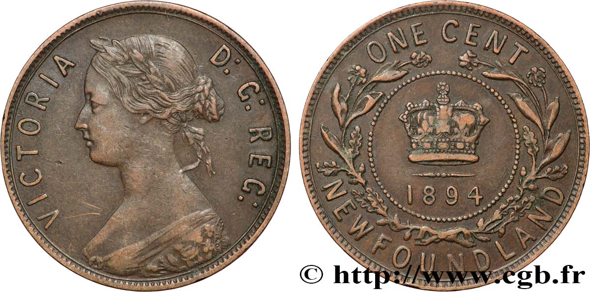 NEWFOUNDLAND 1 Cent Victoria 1894  XF 