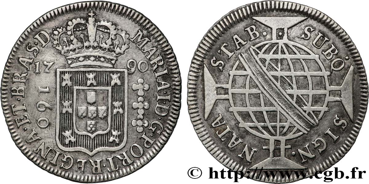 BRASIL - MARIA I 160 Reis  1790 Lisbonne XF 