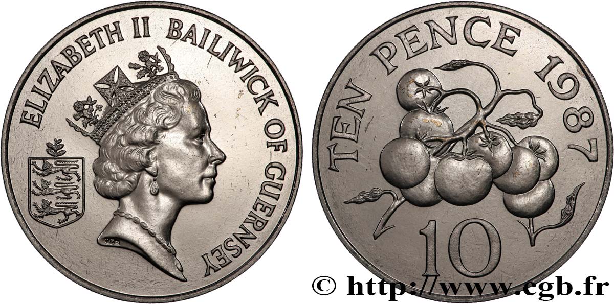 GUERNSEY 10 Pence Elisabeth II 1987  MS 