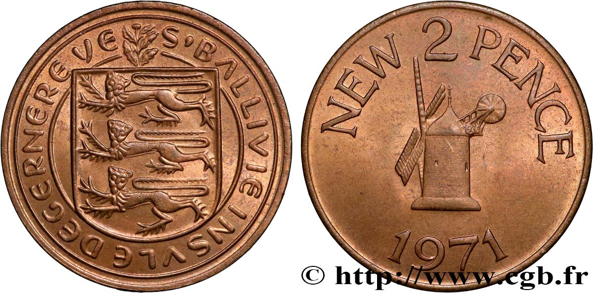 GUERNESEY 2 New Pence 1971  SPL 