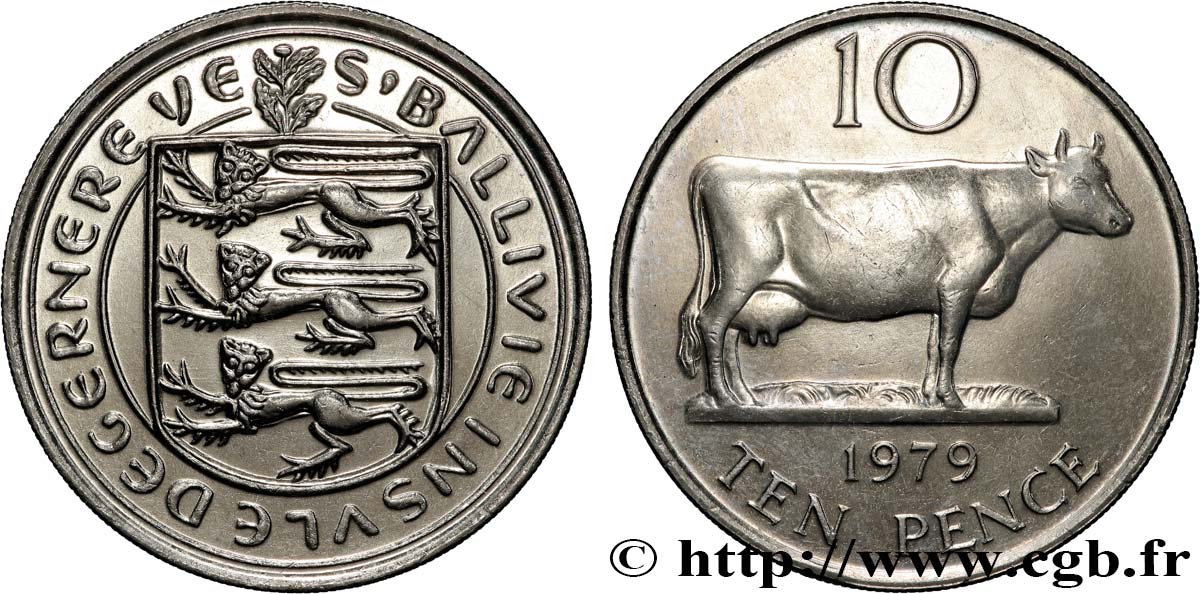 GUERNSEY 10 Pence 1979  fST 