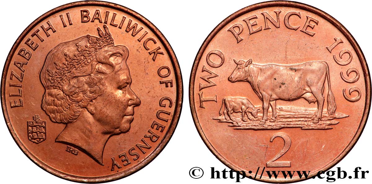 GUERNSEY 2 Pence Elisabeth II 1999  SC 
