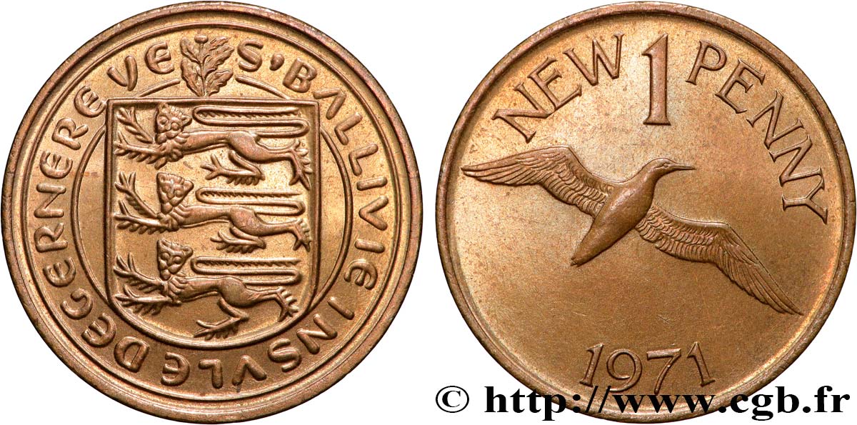 GUERNSEY 1 New Penny 1971  MS 