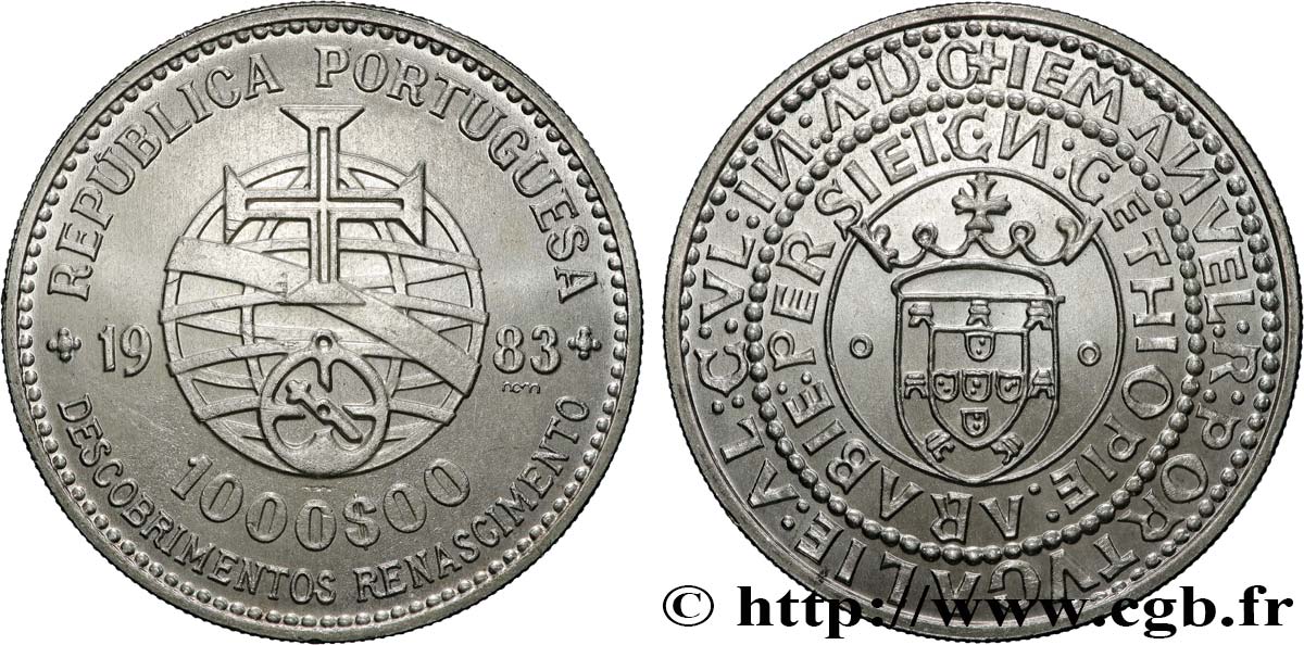 PORTUGAL 1000 Escudos “découvertes et renaissance” 1983  MS 