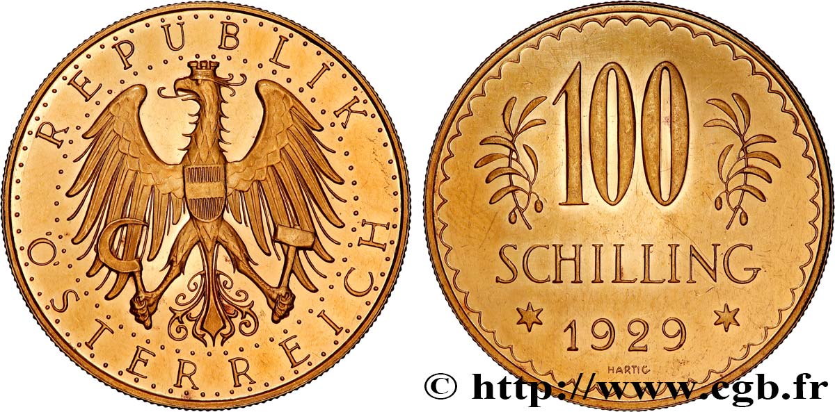 OR D INVESTISSEMENT 100 Schilling 1929 Vienne SUP 