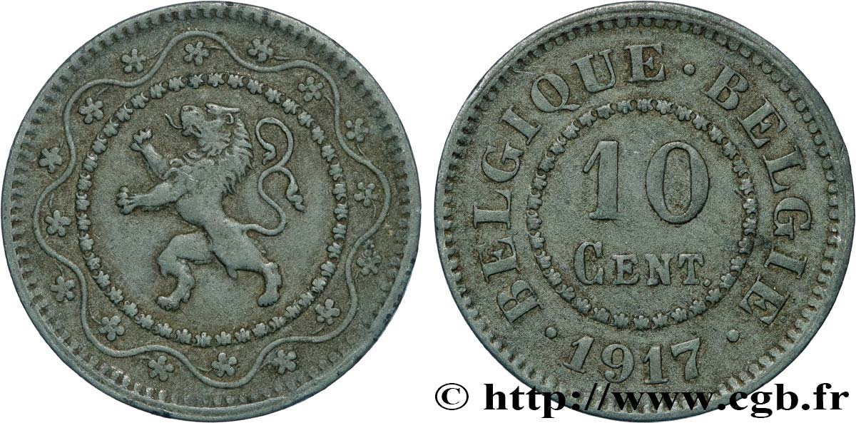 BÉLGICA 10 Centimes 1917  MBC+ 