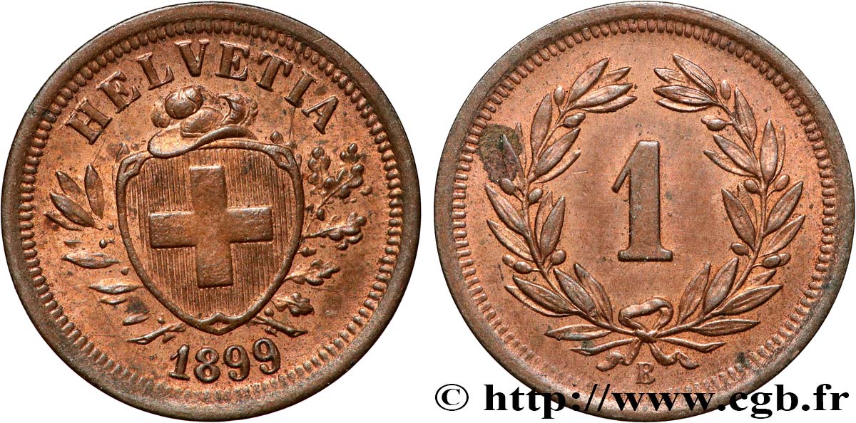 SCHWEIZ 1 Centime (Rappen) 1899 Berne VZ 