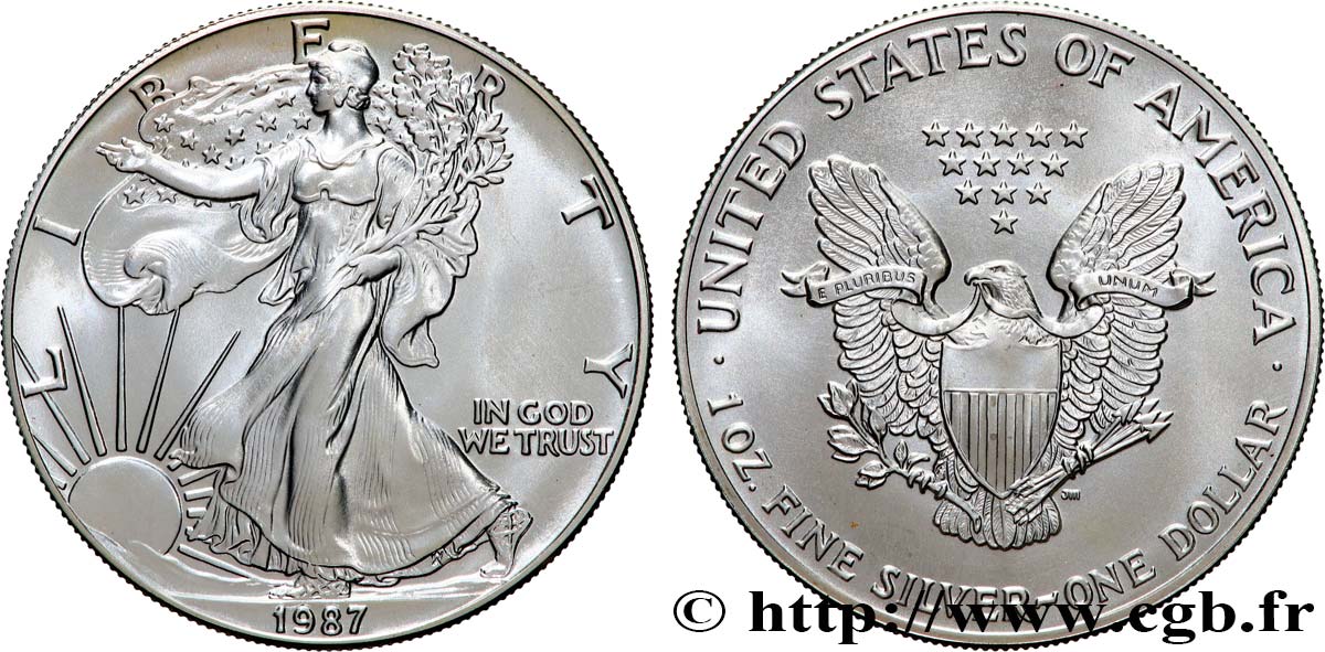 ÉTATS-UNIS D AMÉRIQUE 1 Dollar type Silver Eagle 1987 Philadelphie FDC 