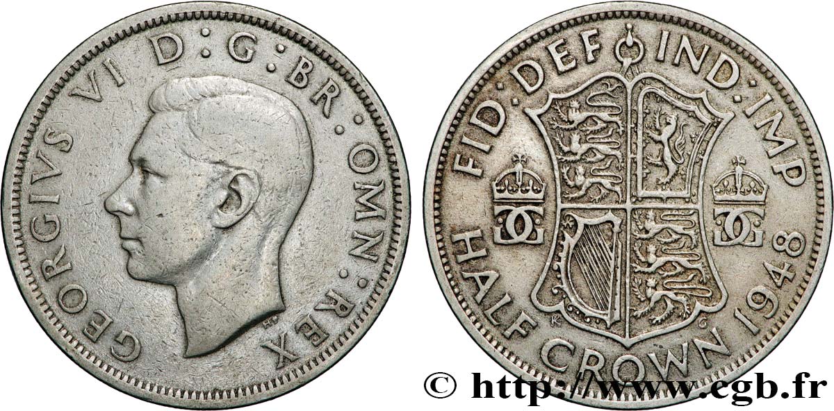 REGNO UNITO 1/2 Crown Georges VI 1948  BB 