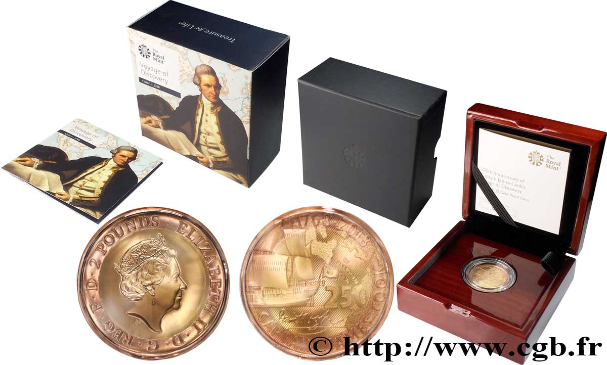 VEREINIGTEN KÖNIGREICH 2 Pounds Proof 250e Anniversaire du voyage de James Cook 2018  ST 