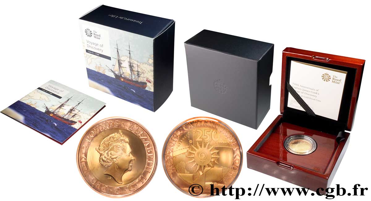 VEREINIGTEN KÖNIGREICH 2 Pounds Proof 250e Anniversaire du voyage de James Cook 2019  ST 