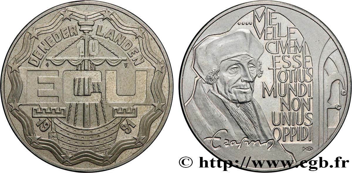 NETHERLANDS 10 Ecu - Erasmus 1991 Utrecht MS 
