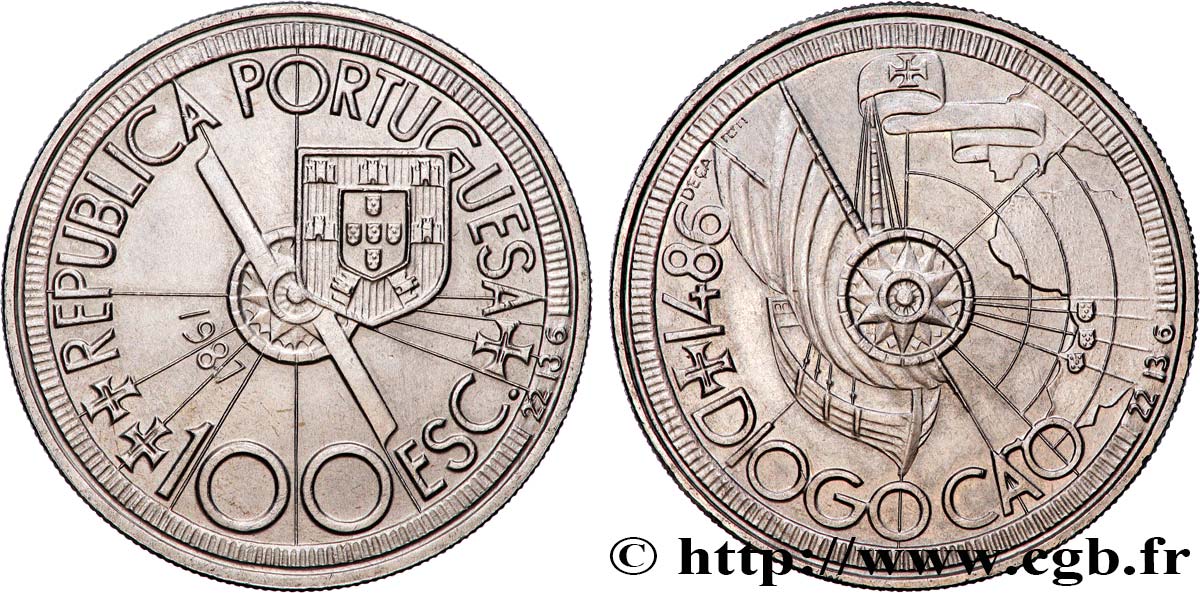 PORTUGAL 100 Escudos Diogo Cao et l’exploration des côtes africaines en 1486 1987  EBC 