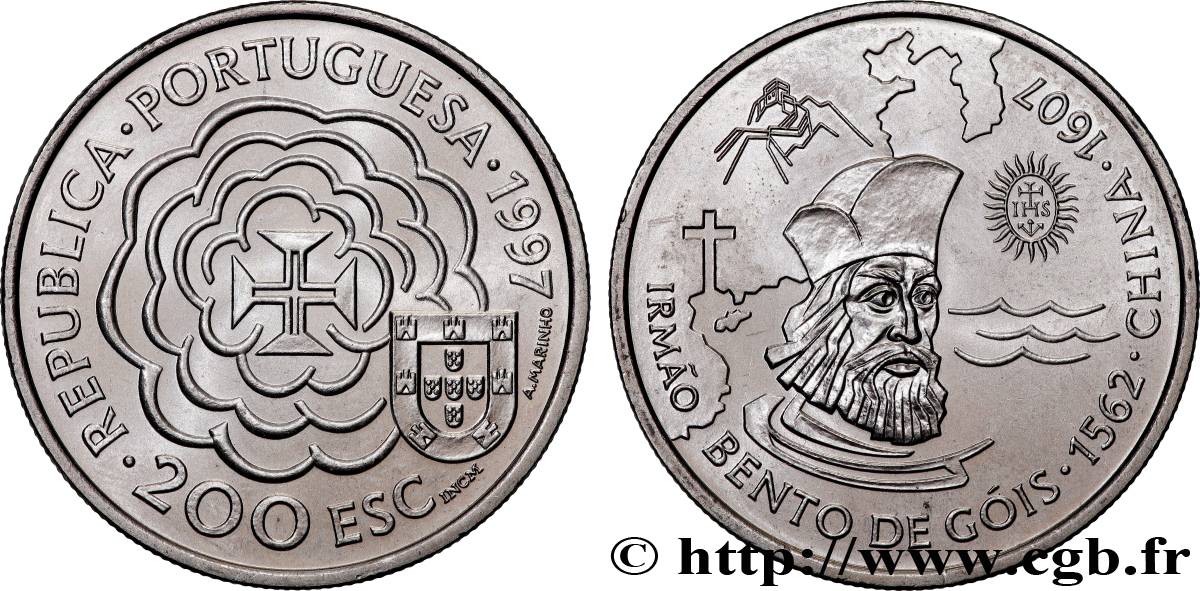 PORTUGAL 200 Escudos Irmao Bento de Gois, côtes de la Chine 1997 Lisbonne VZ 