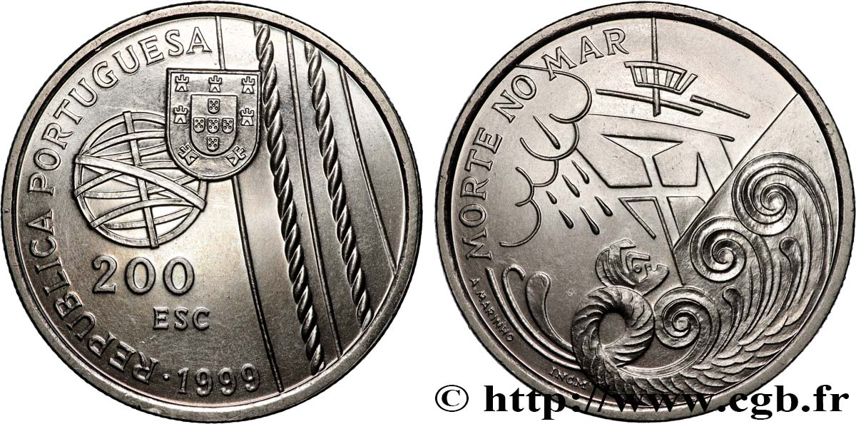 PORTUGAL 200 Escudos Morts en mer 1999  SPL 