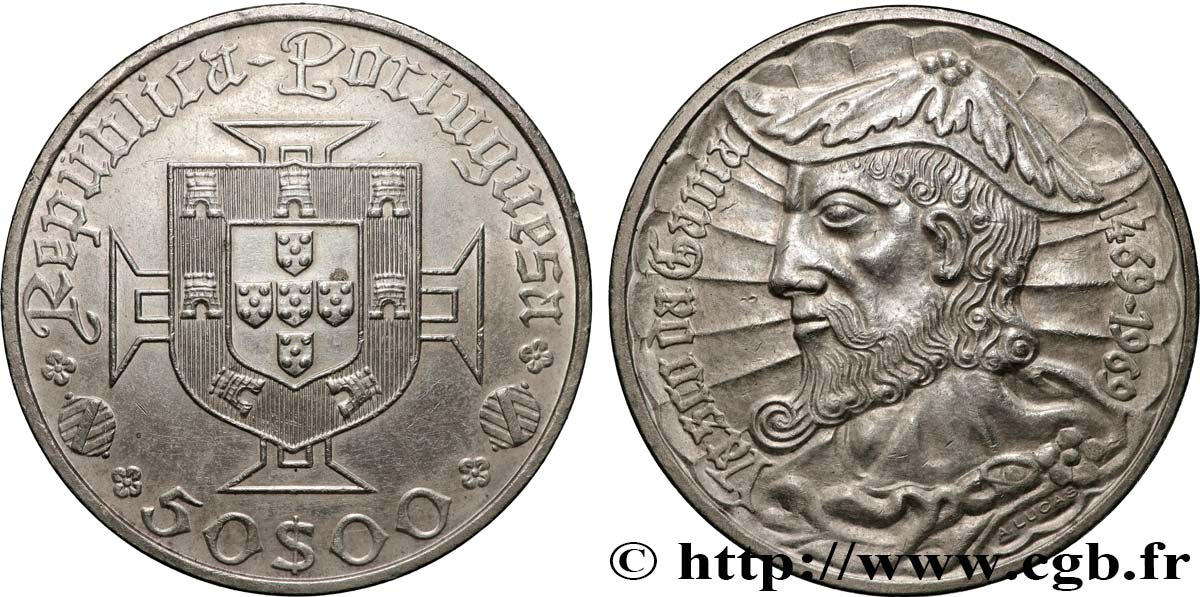 PORTUGAL 50 Escudos 500e anniversaire de la naissance de Vasco Da Gama 1969  EBC 