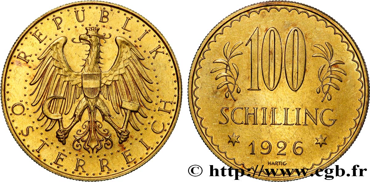 OR D INVESTISSEMENT 100 Schilling 1926 Vienne SUP 