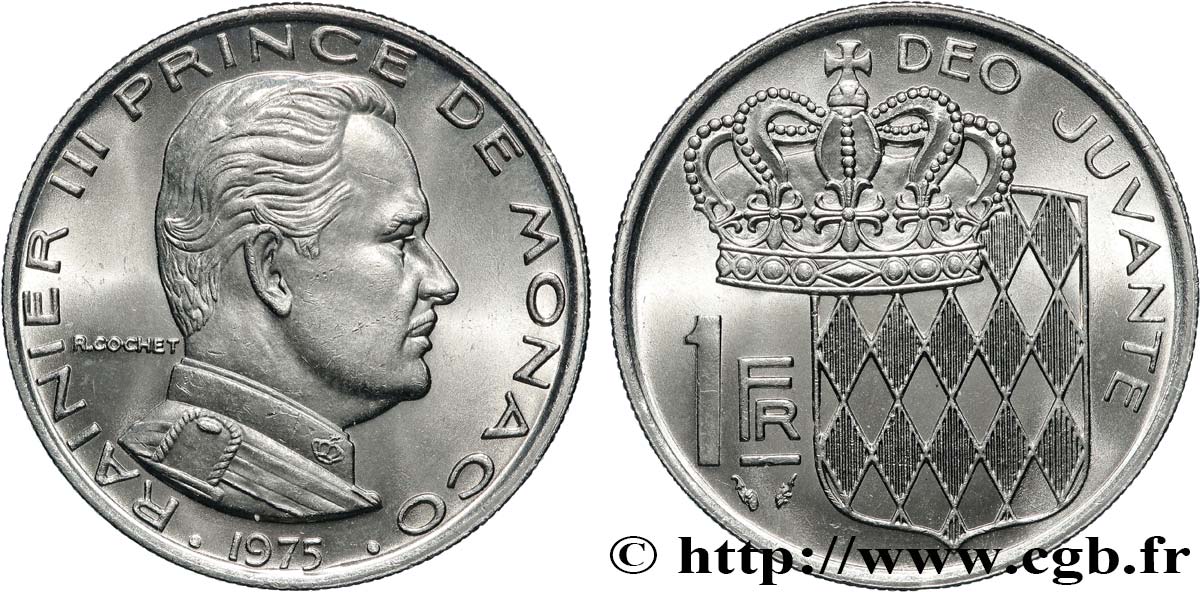 MONACO 1 Franc Rainier III 1975 Paris SPL 