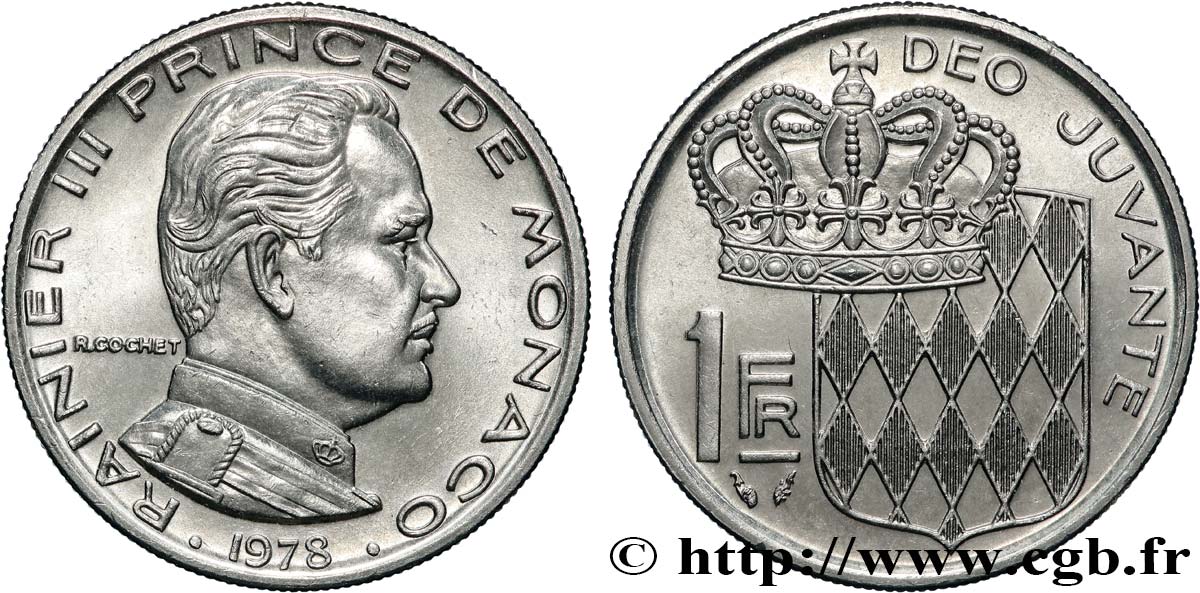 MONACO 1 Franc Rainier III 1978 Paris MS 