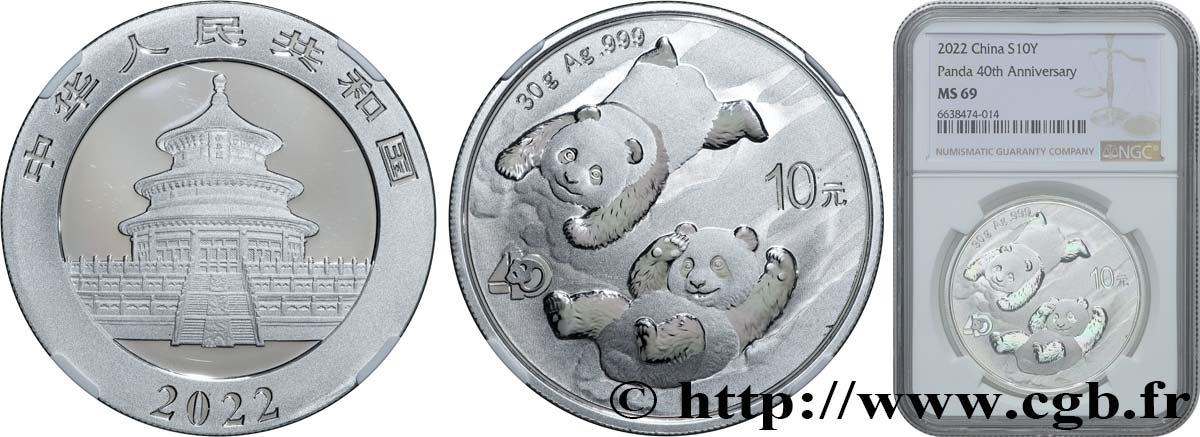 CHINE 10 Yuan Proof Panda 2022  FDC69 NGC