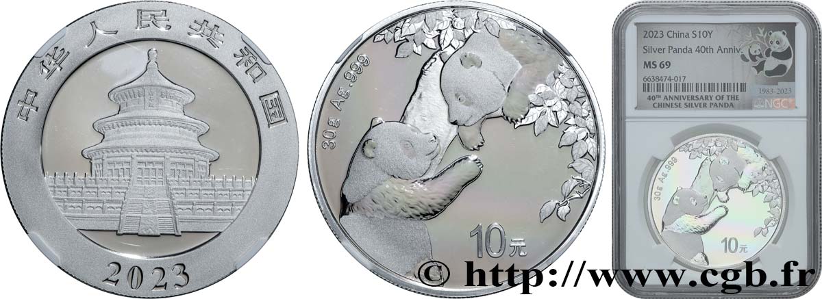 CHINE 10 Yuan Proof Panda 2023  FDC69 NGC