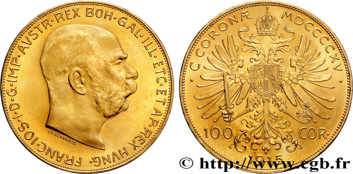 AUSTRIA - FRANCESCO GIUSEPPE I 100 Corona  1915 Vienne MS 