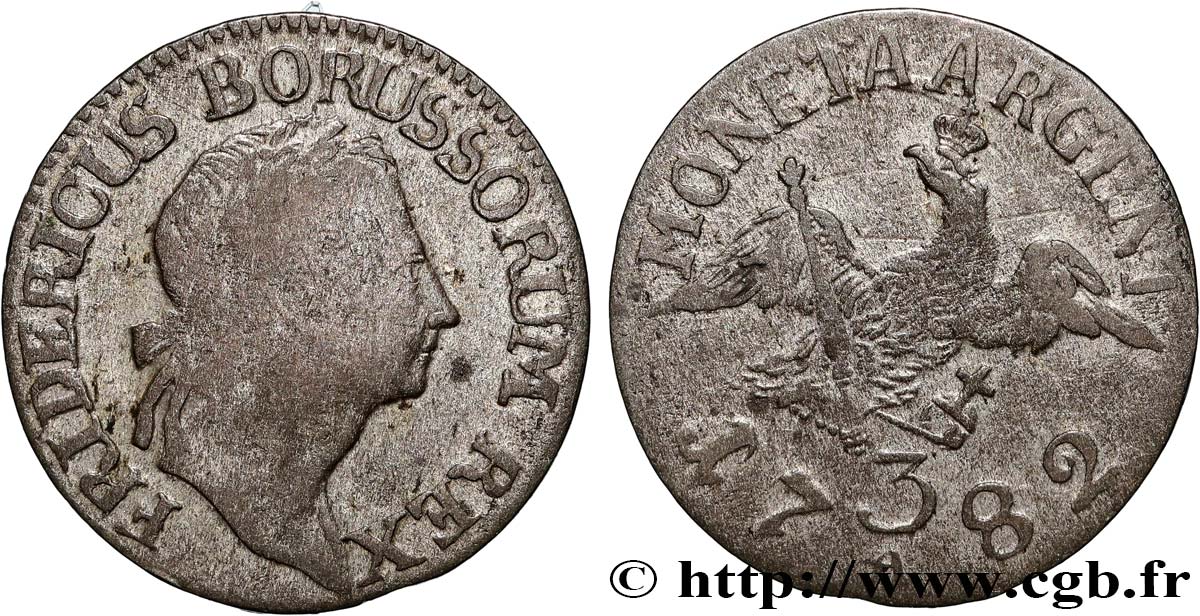 ALEMANIA - PRUSIA 3 Groscher Frédéric II 1782 Berlin BC+ 