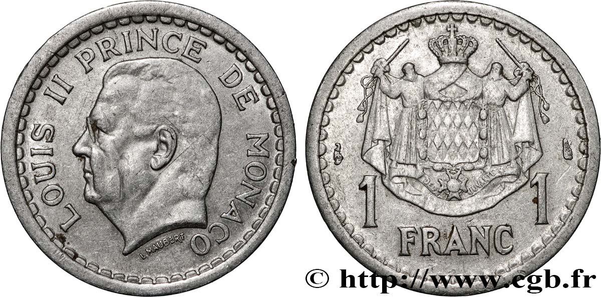 MONACO 1 Franc (1943) Paris q.SPL 