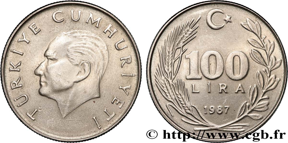 TURQUIE 100 Lira Atatürk 1987  SUP 