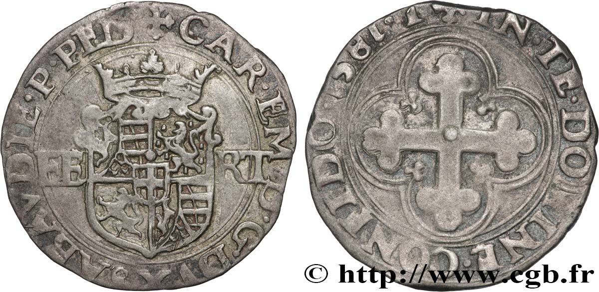 SAVOY - DUCHY OF SAVOY - CHARLES-EMMANUEL I Blanc de 4 sols 1581 Turin XF 