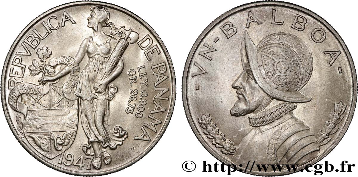 PANAMA 1 Balboa Vasco Nunez de Balboa 1947  fVZ 