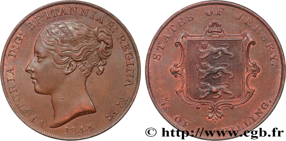 JERSEY 1/13 Shilling Victoria 1844  q.SPL 