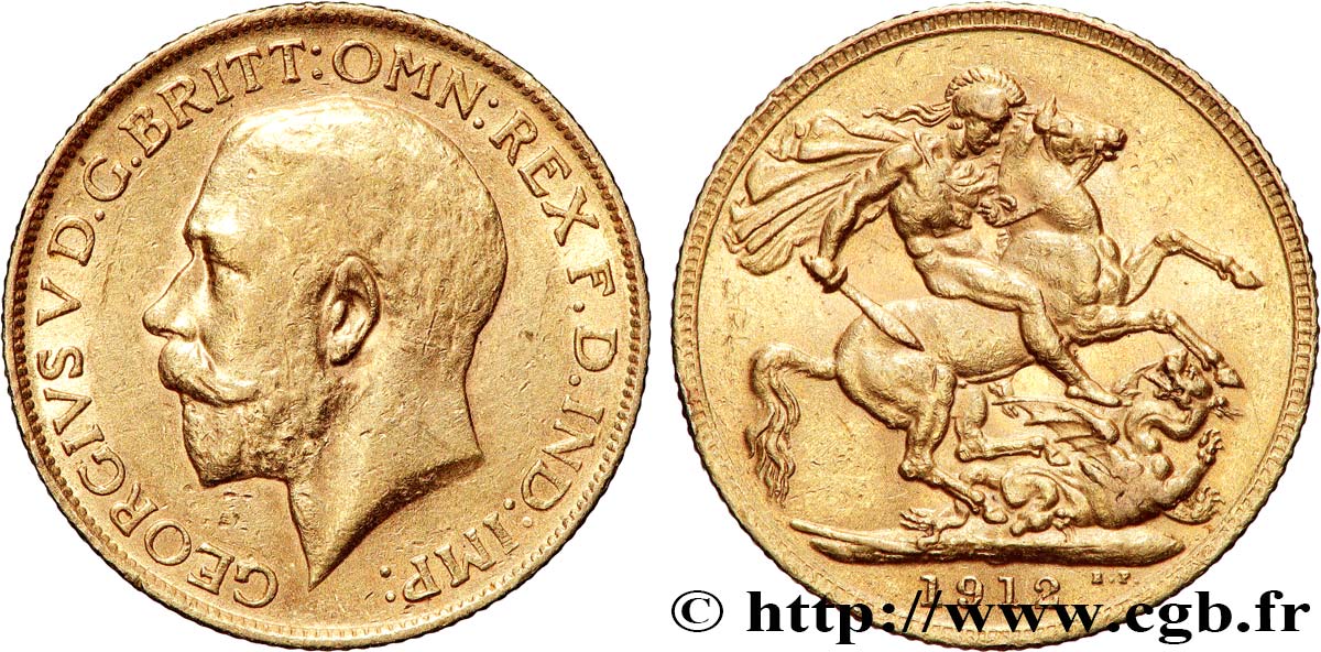 GOLD, PALLADIUM & PLATINUM INVESTMENT 1 Souverain Georges V 1912 Londres AU 