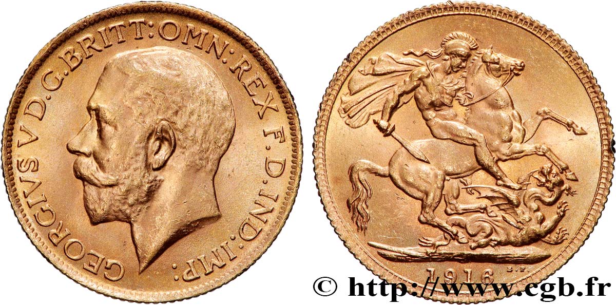 OR, PALLADIUM ET PLATINE INVESTISSEMENT 1 Souverain Georges V 1916 Londres TTB+ 