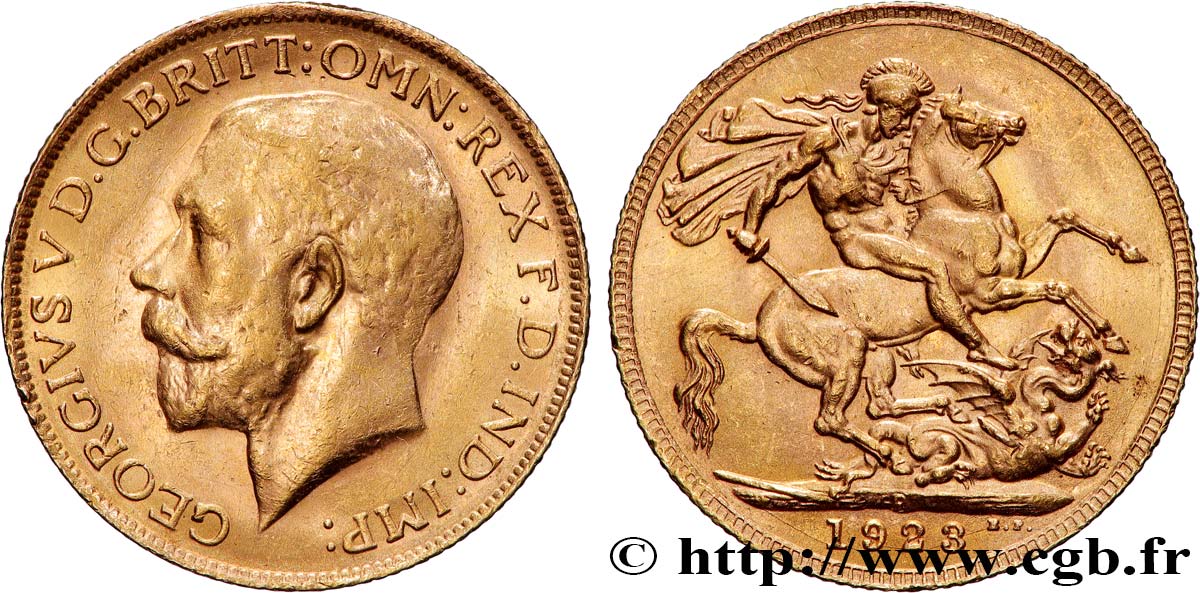 OR, PALLADIUM ET PLATINE INVESTISSEMENT 1 Souverain Georges V 1923 Perth TTB+ 