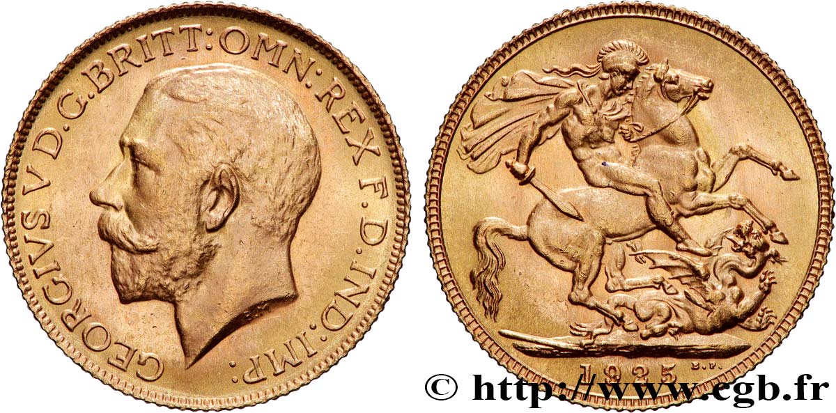 OR, PALLADIUM ET PLATINE INVESTISSEMENT 1 Souverain Georges V 1925 Londres SUP 