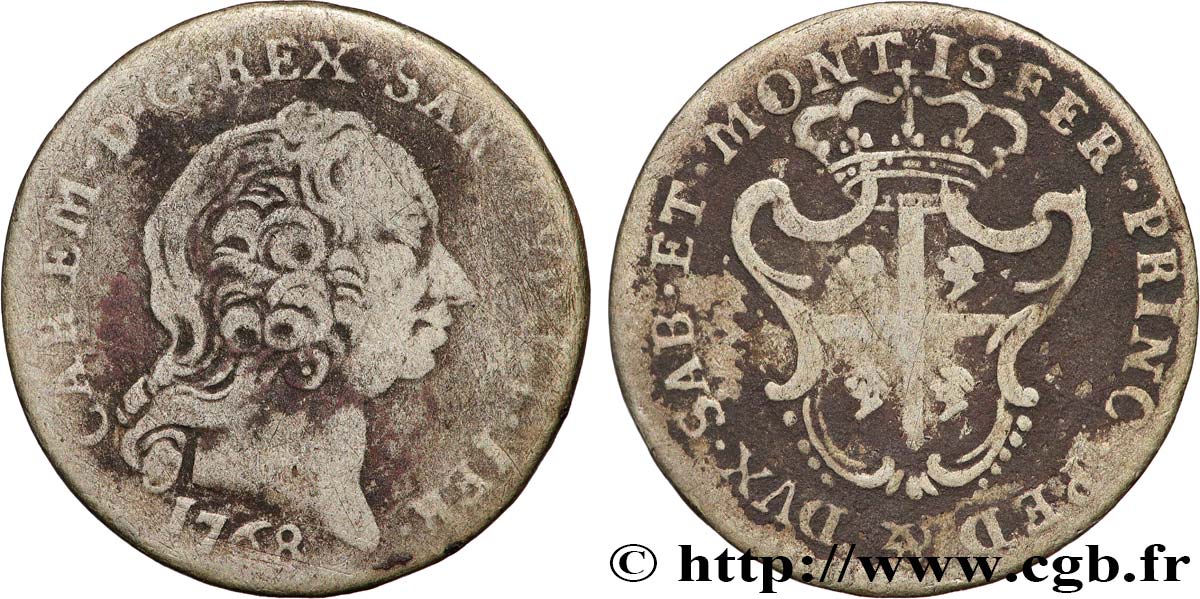 DUCHY OF SAVOY - CHARLES-EMMANUEL III Reale 1768 Turin BC 