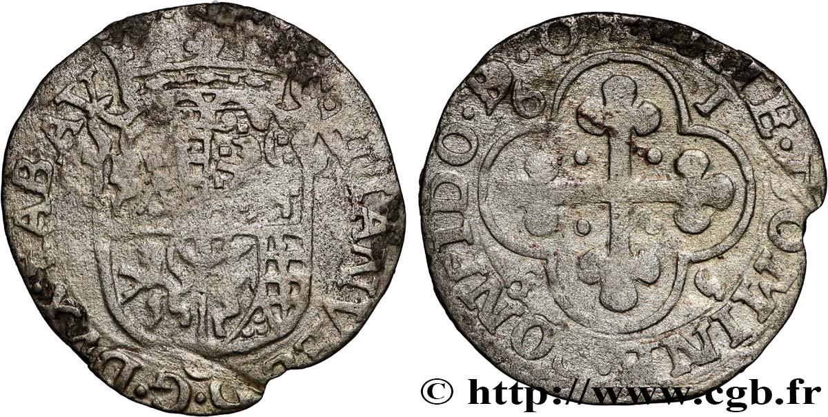 SAVOY - DUCHY OF SAVOY - CHARLES-EMMANUEL I Sol de quatre deniers, 2e type (soldo da quattro denari di II tipo) 1586 Gex VF 