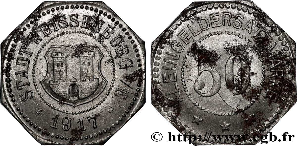 DEUTSCHLAND - Notgeld 50 Pfennig Weissenburg 1917  fVZ 