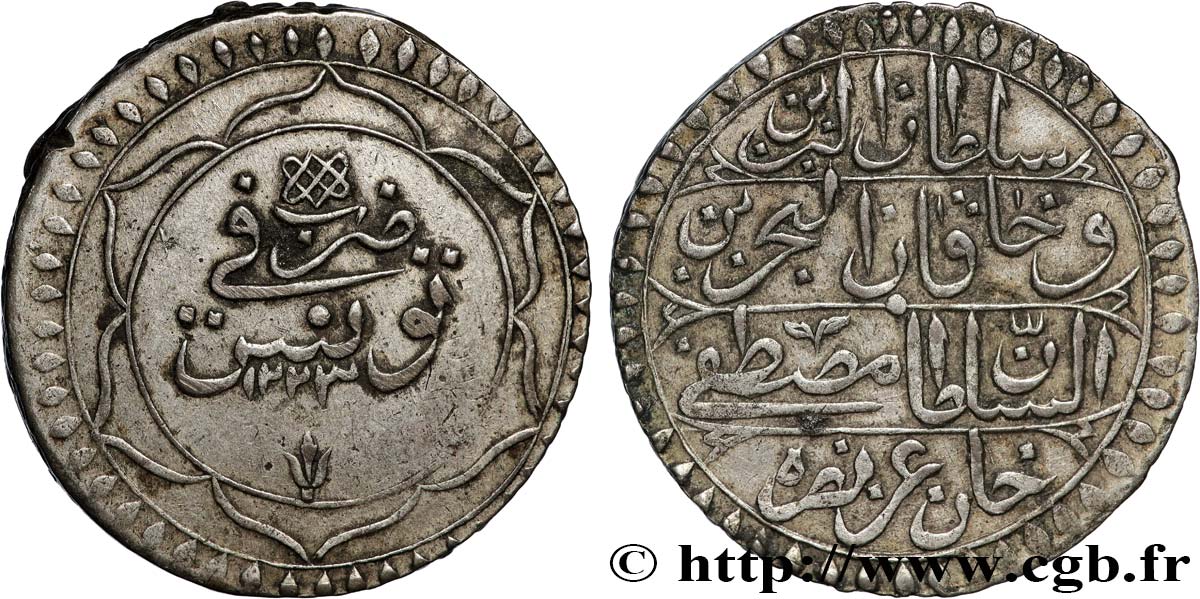 TUNISIA 8 Kharub au nom de Mustafa IV AH1223 1808  BB 